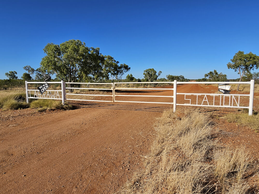 Larrawa Station Entrance gate to Larrawa Station in the Kimberley