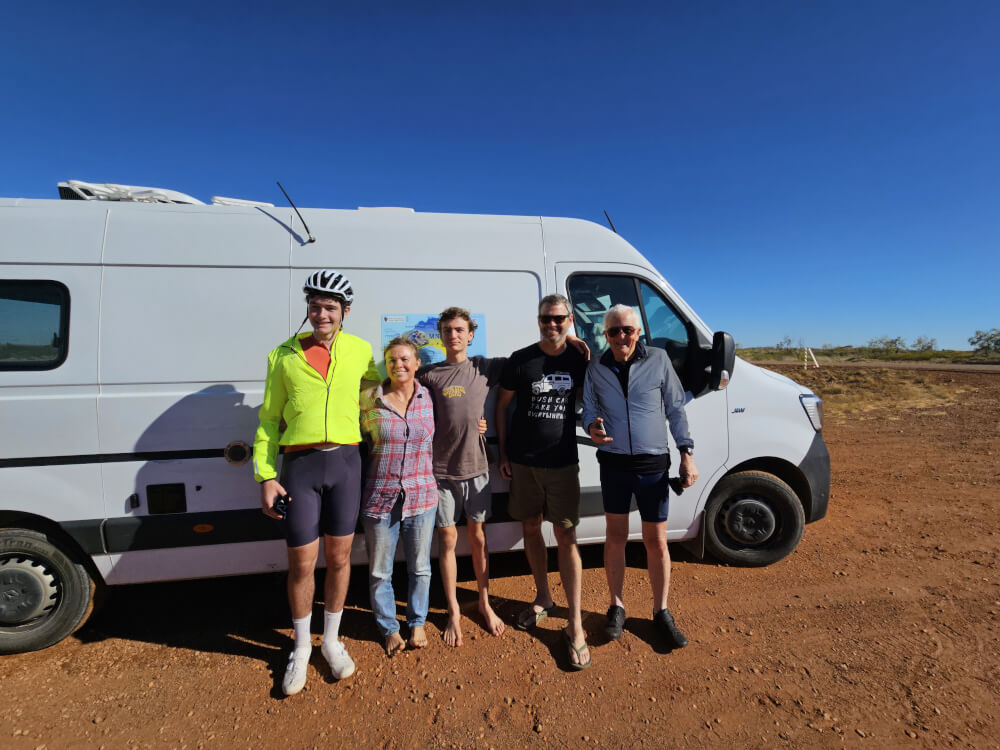 A Family From Larrawa Station Bob and members of a travelling family beside the support van near Larrawa Station