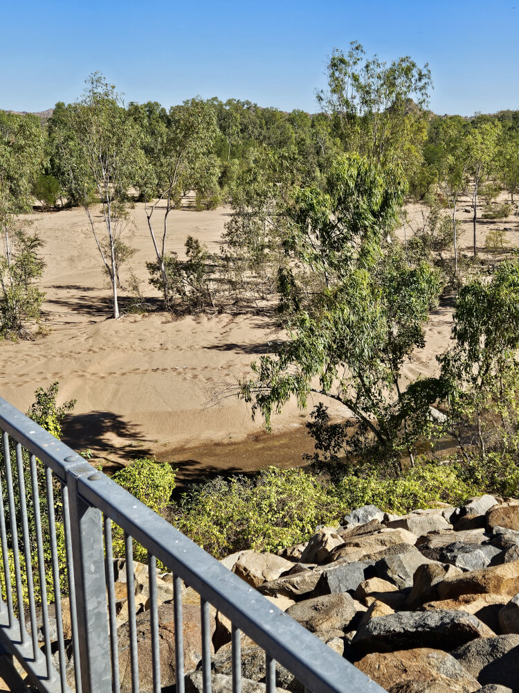 Ord River from Jarlalu Bridge Sandy Ord River bed viewed from Jarlalu Bridge in the Kimberley