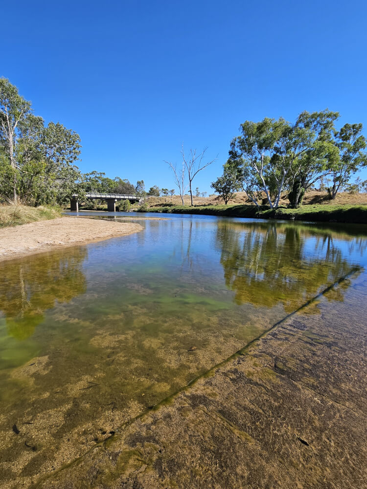 Little Panton Old Crossing Causeway Rocky shallow water at Little Panton Old Crossing near Halls Creek