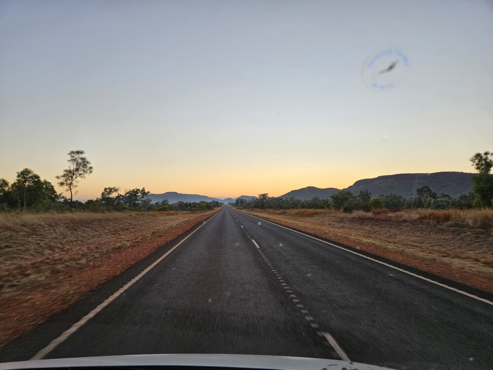 Sunrise Between Doon Doon and Kununurra Sunrise over the highway between Doon Doon and Kununurra in the Kimberley